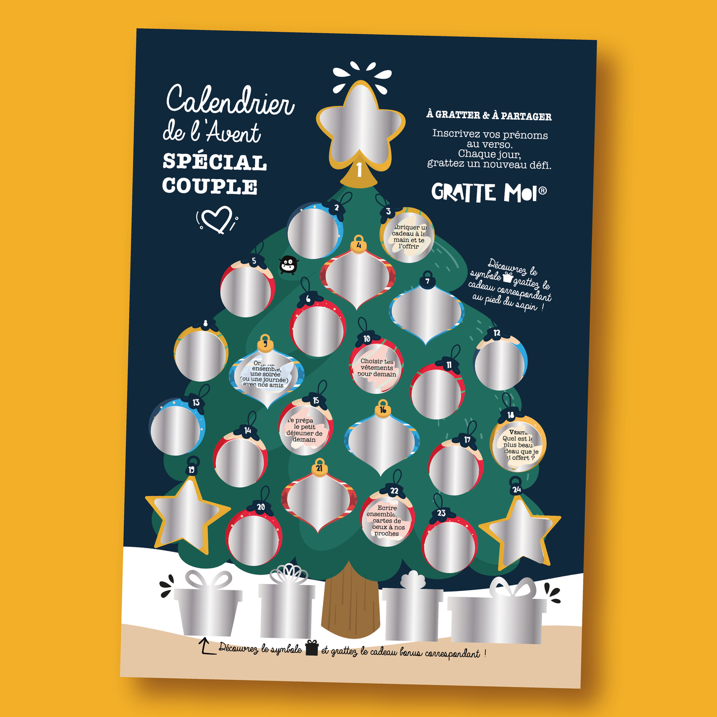 Calendrier de l'Avent "couple" ❤️ jeux à gratter Noël