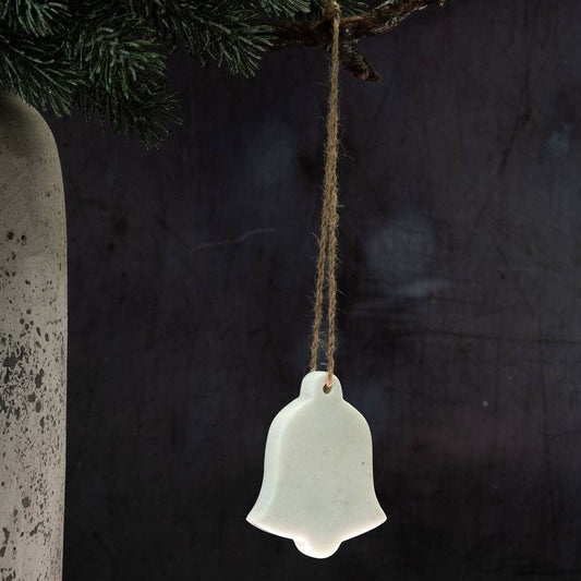 Décoration de cloche suspendue en marbre blanc