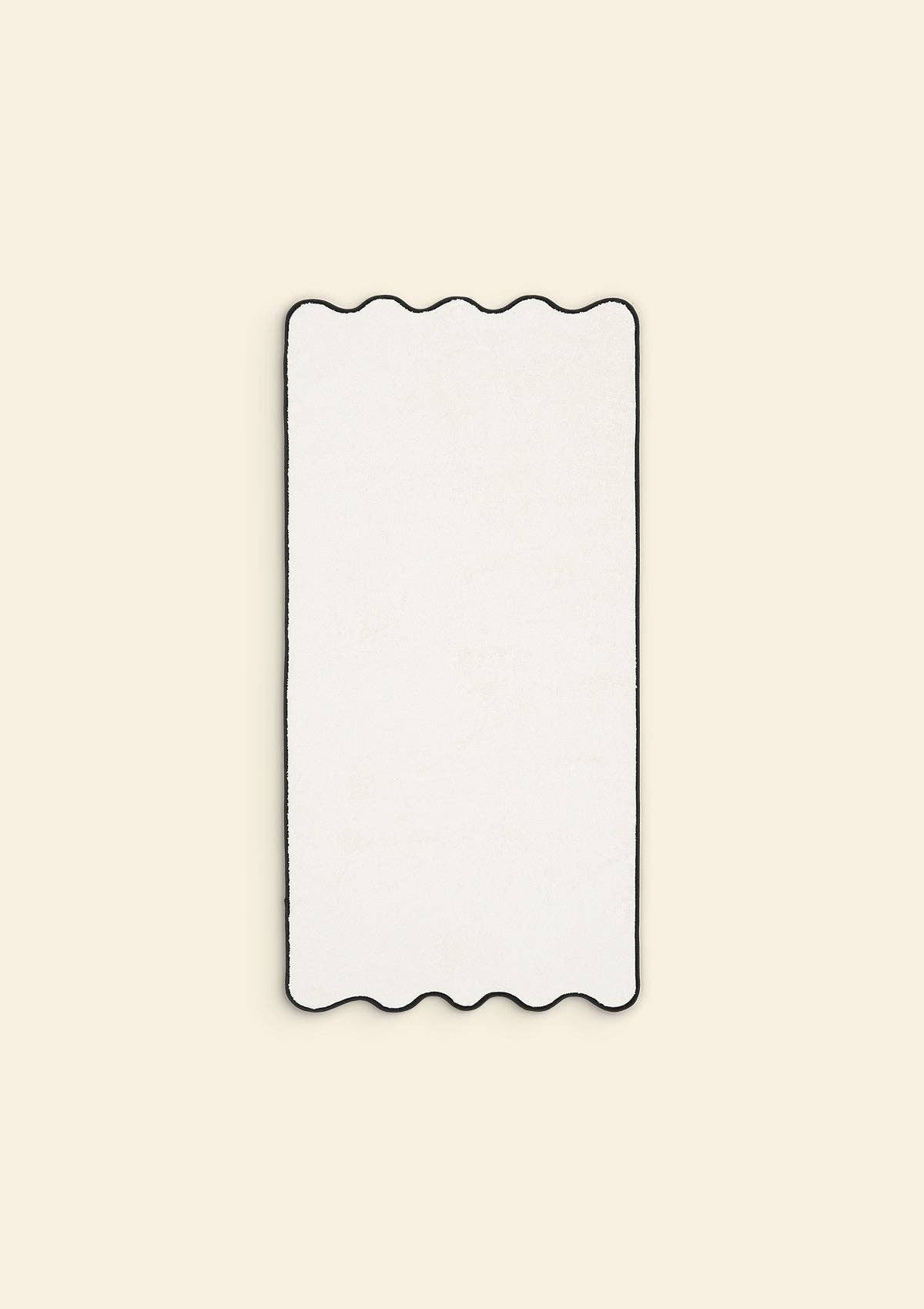 La serviette de toilette ondulée en coton ivoire & noir