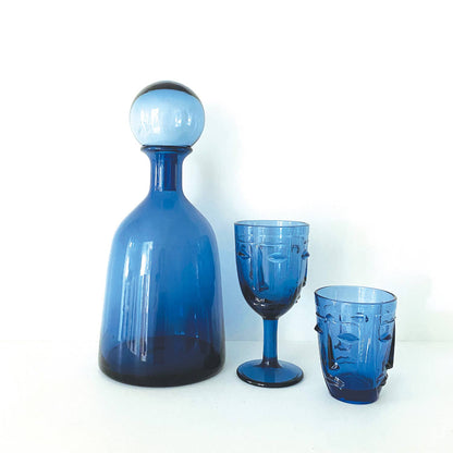 Verre à pied Visage bleu