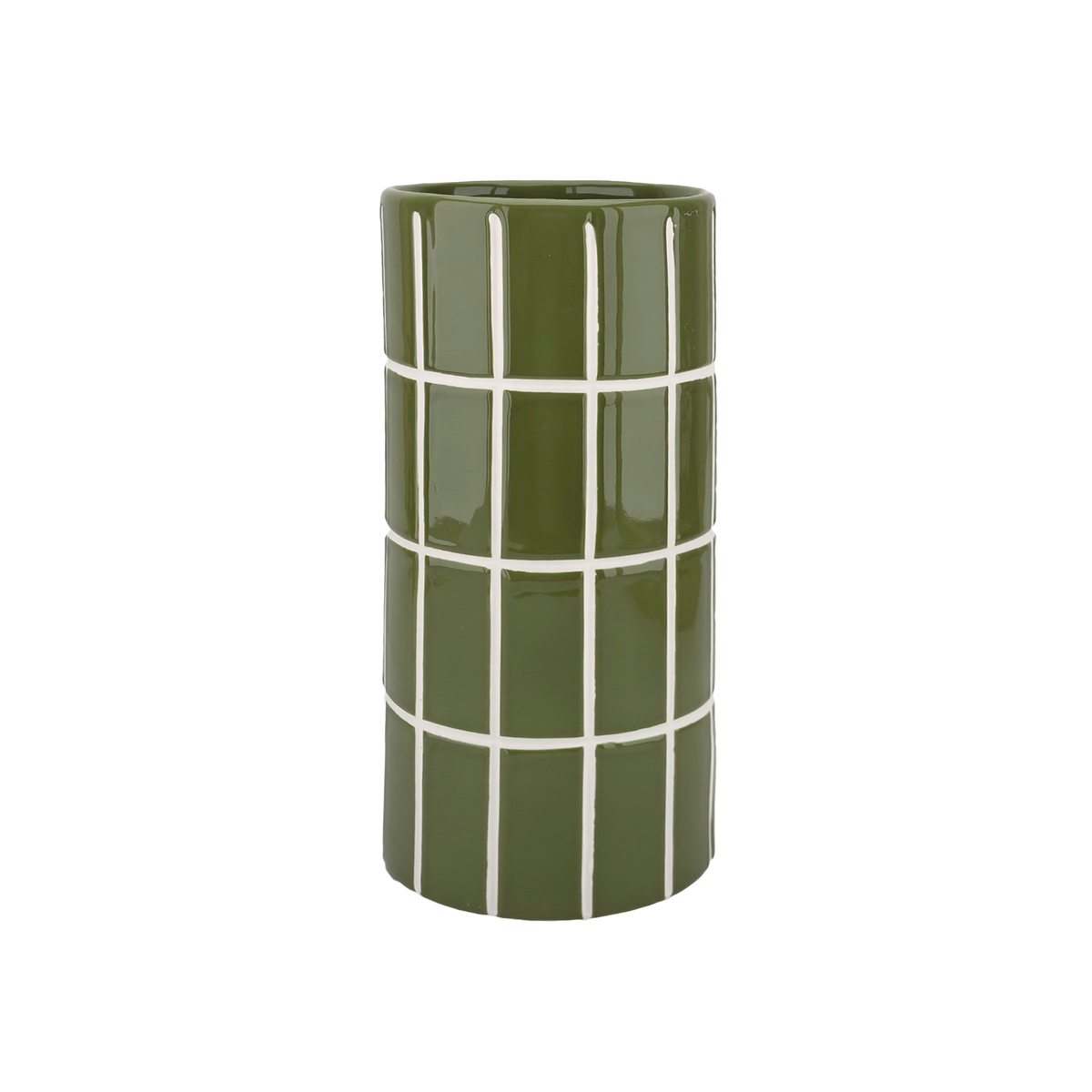 Vase carrelage mm kaki D10,5 H23cm