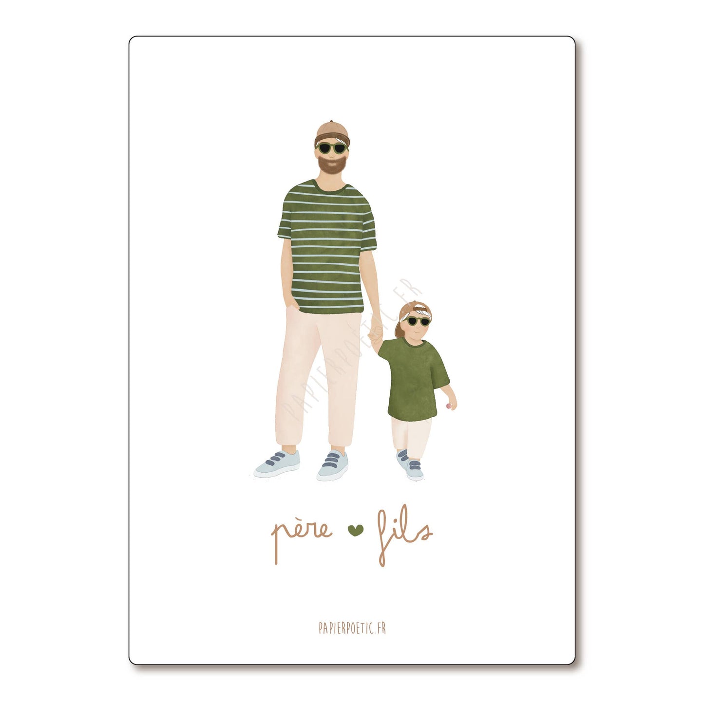 Carte Postale / Card "Matchy matchy père fils"