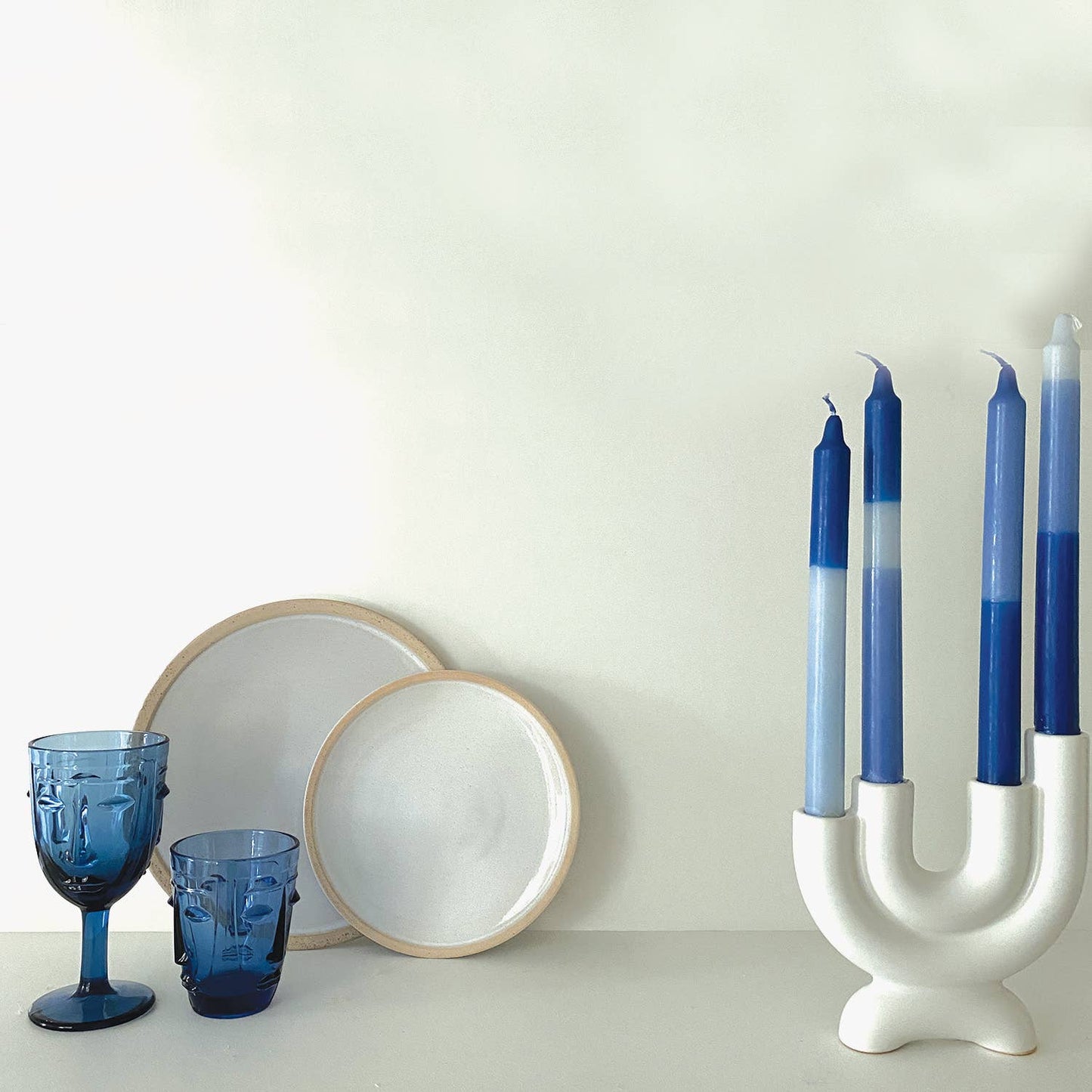 Verre à pied Visage bleu