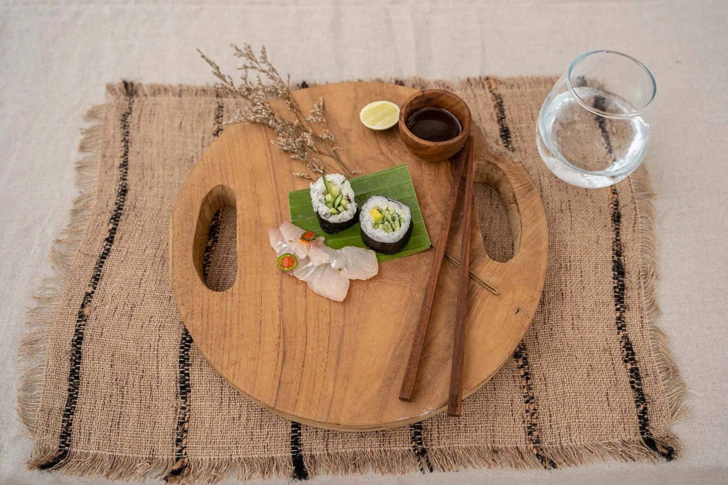 Plateau racine en teck naturel - Taille S