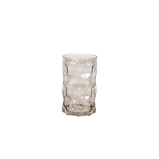Vase Housevitamin à motif, fumé, verre, 15 x 24,5 cm