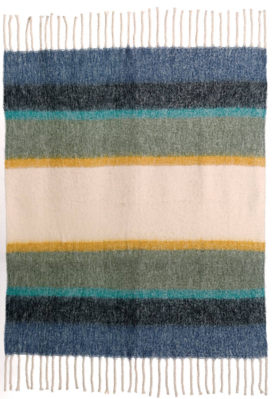 Plaid rayé recyclé Isabel Mousse 130 x 160