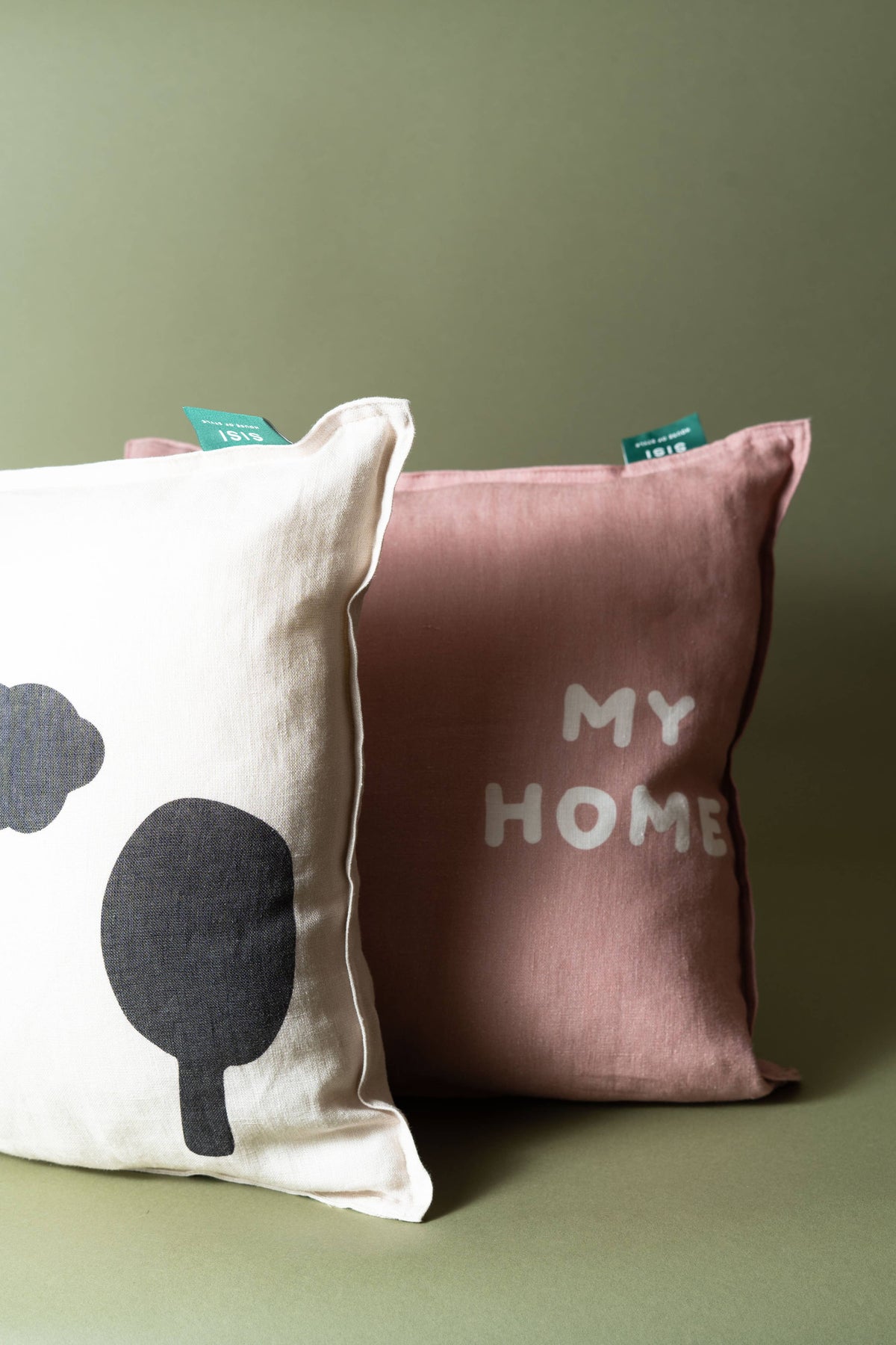 Coussin en lin Sisi, Nuage et arbre