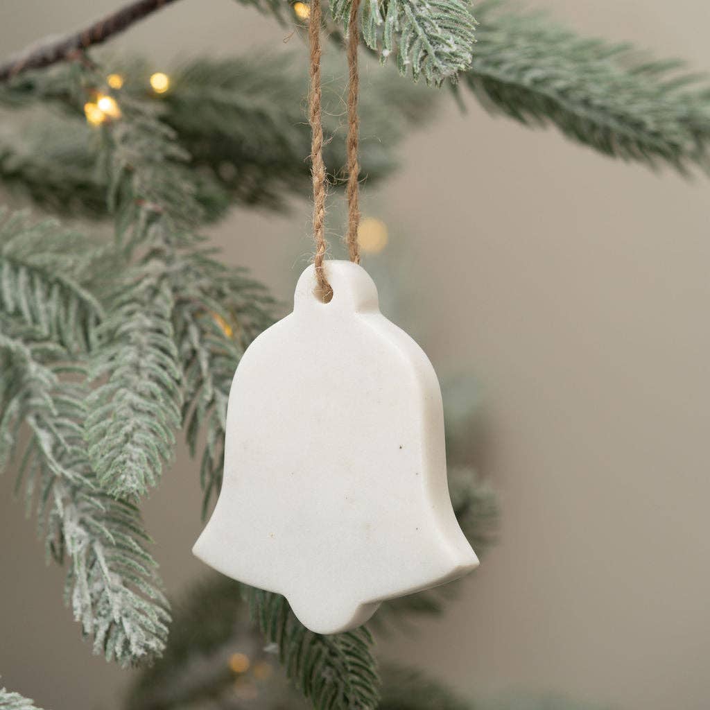 Décoration de cloche suspendue en marbre blanc