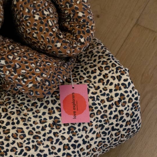 Couverture léopard brown/ fleurs