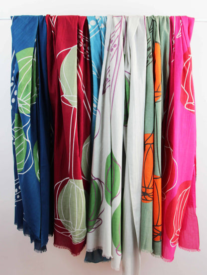 Foulard Coton Bio Mekong Fuchsia