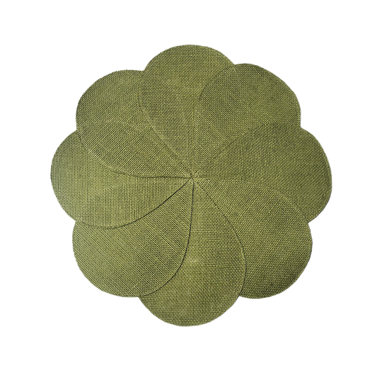 Set de table rond jute vert D38cm