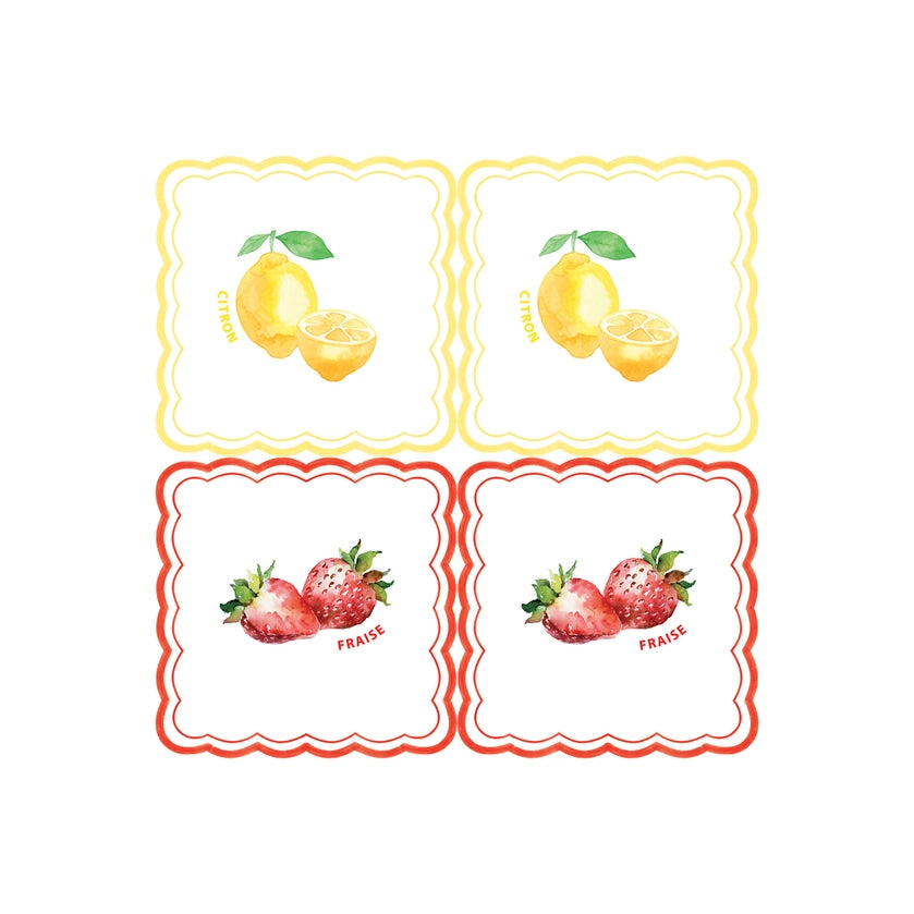 Serviette papier fraise citron  x20