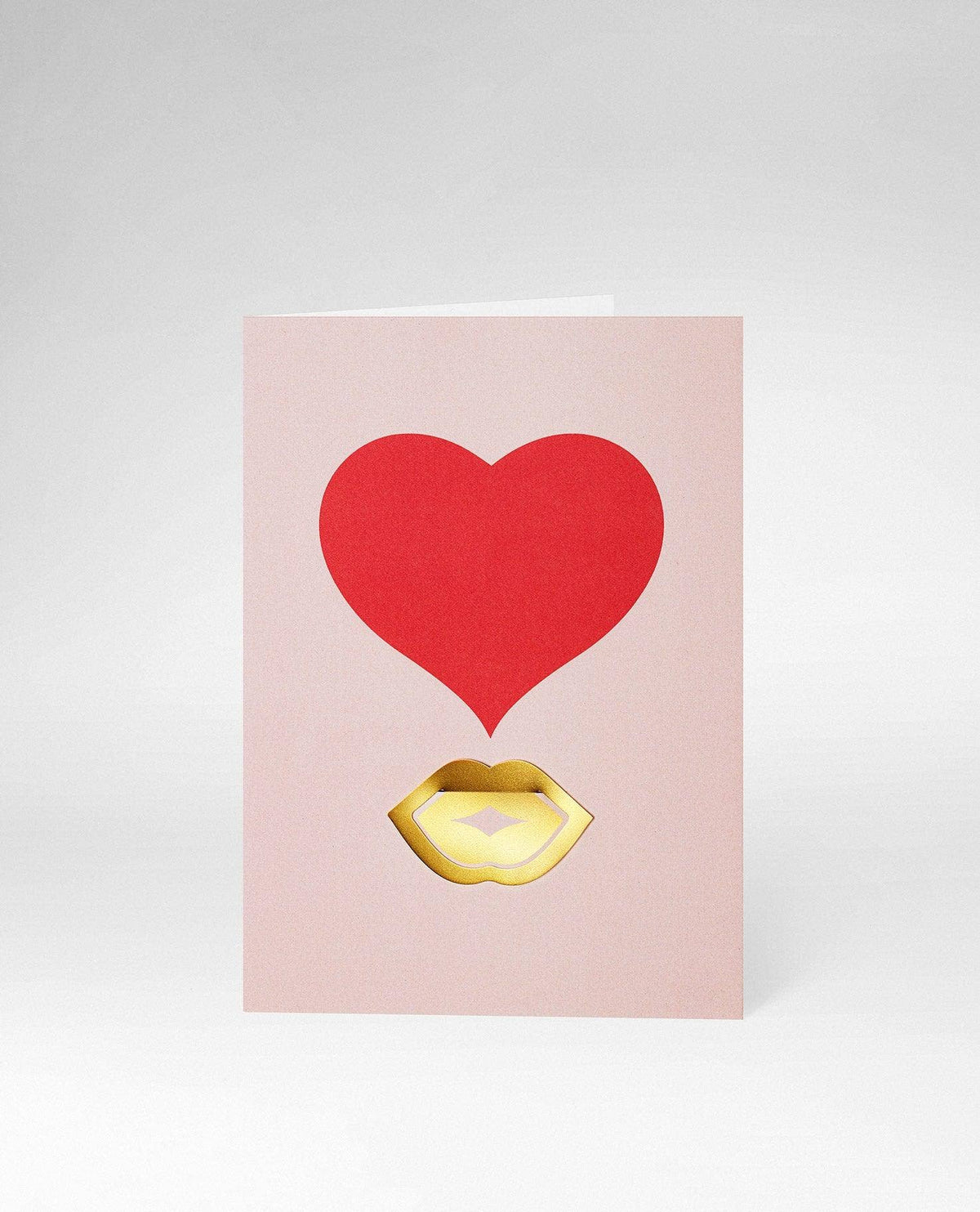 Carte de vœux avec clip doré en forme de baiser
