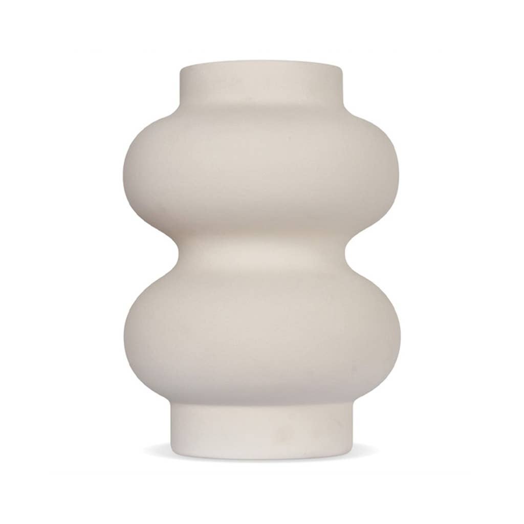 Vase ceramic Double blanc D15 H20,2cm