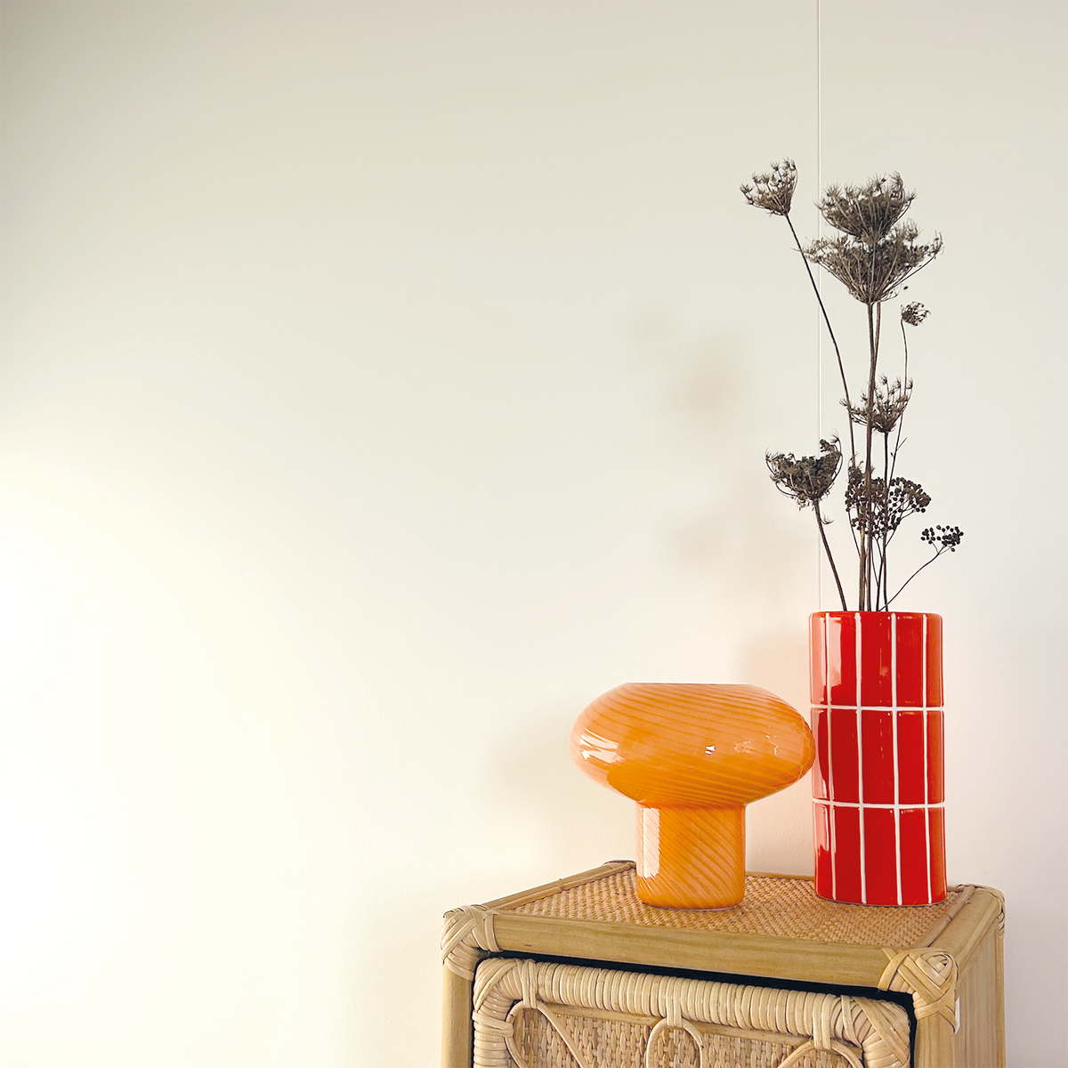 Vase carrelage mm orange D10,5 H23cm