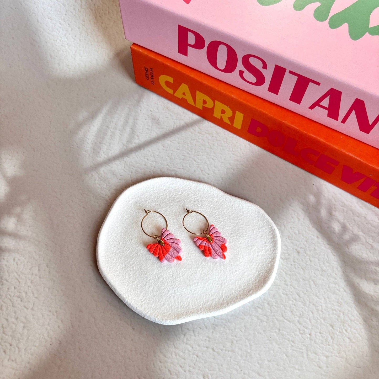Fleur de Corail - Boucles d'Oreilles Créoles Artisanales