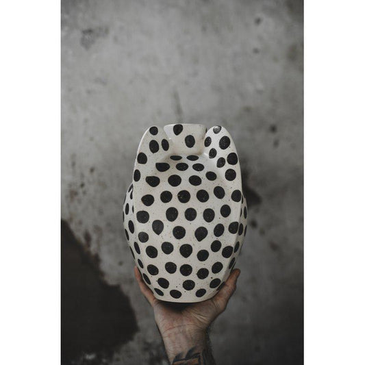Vase en grès à pois