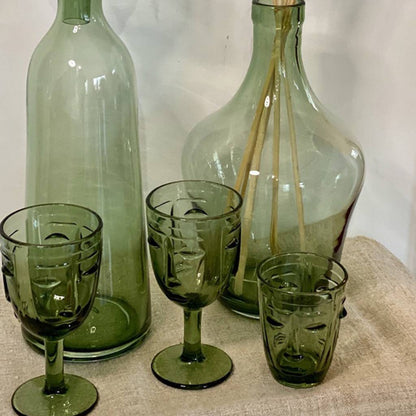 Verre à pied Visage vert
