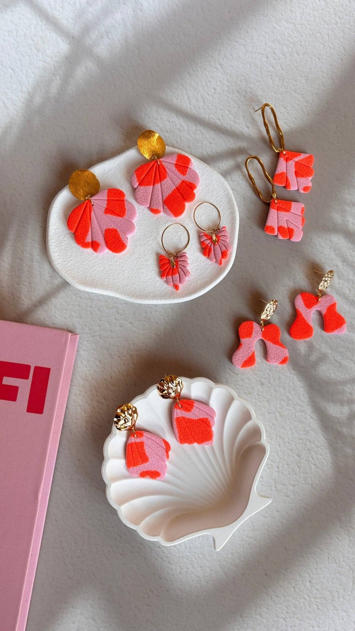 Fleur de Corail - Boucles d'Oreilles Créoles Artisanales
