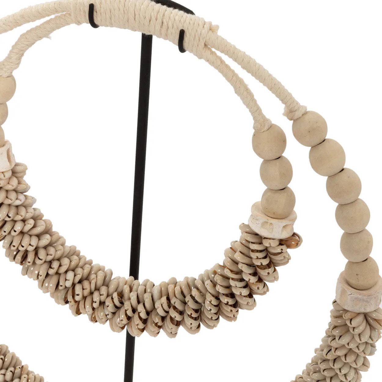 Collier double coque sur support - naturel