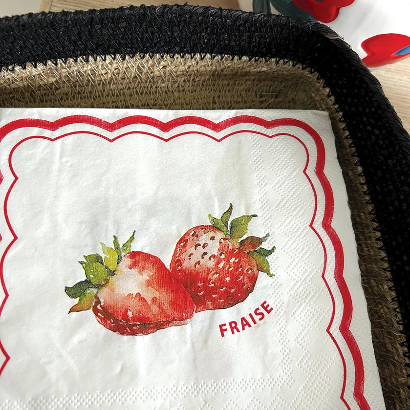 Serviette papier fraise citron  x20