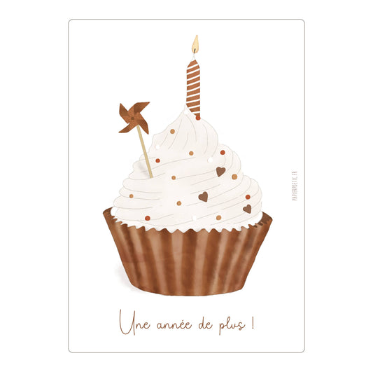 Carte Postale / Card "Anniversaire Cupcake"