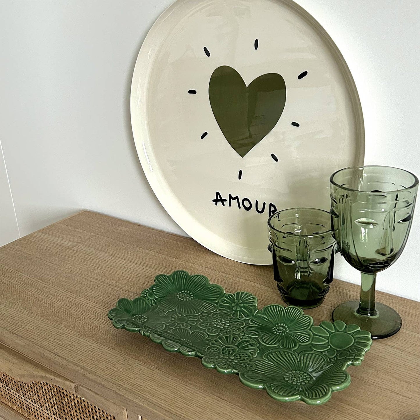 Verre à pied Visage vert