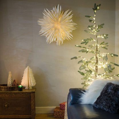 Décoration murale en papier blanc pivoine, 70 cm