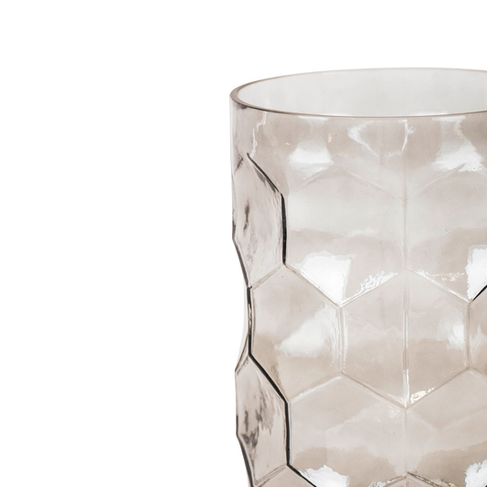 Vase Housevitamin à motif, fumé, verre, 15 x 24,5 cm