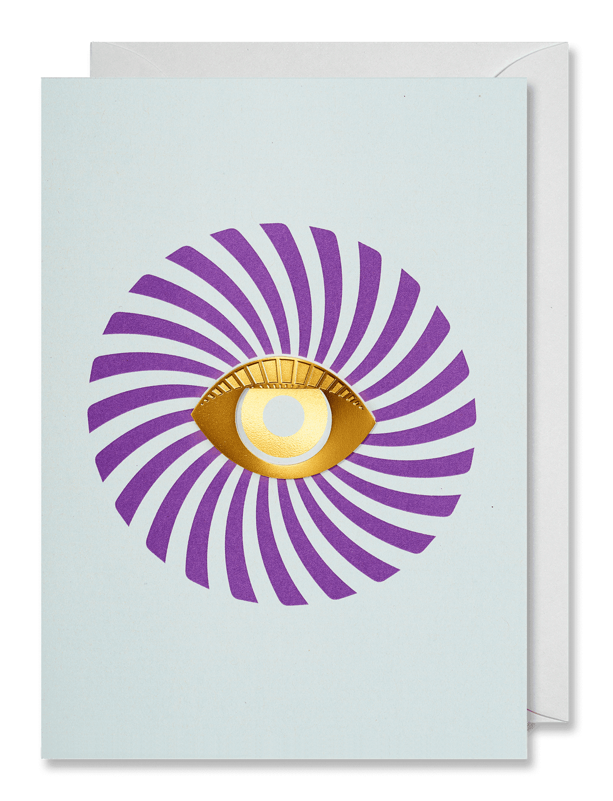 Carte de vœux avec clip doré en forme d'œil