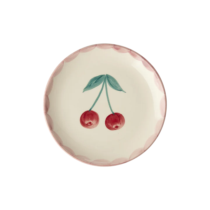 Petite assiette en céramique cerises