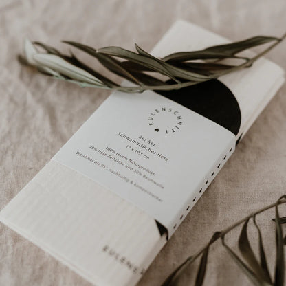 Chiffons éponges Coeur en lot de 3