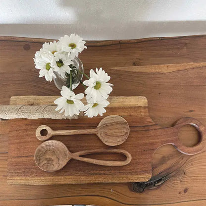 Couverts À Salade Martelé Bois D'acacia