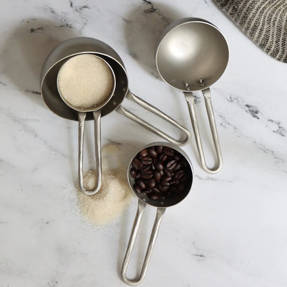 Cuillères à mesurer en étain Forge - Lot de 4