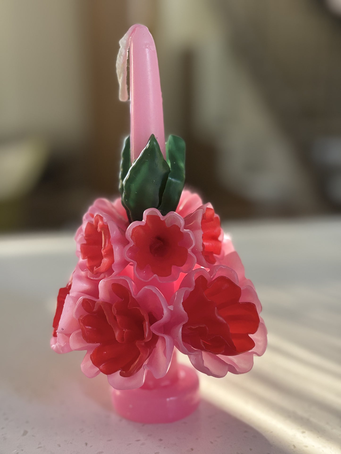 Bougie multicolore florale