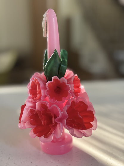 Bougie multicolore florale