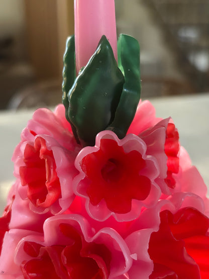Bougie multicolore florale