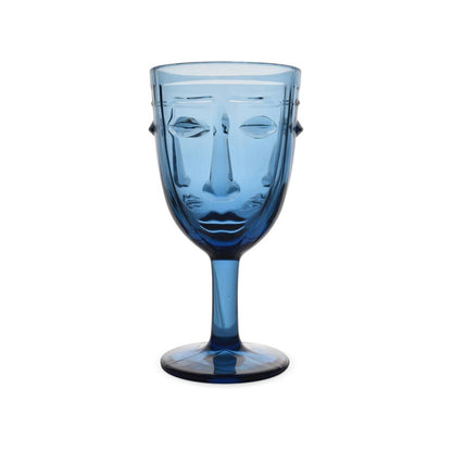 Verre à pied Visage bleu