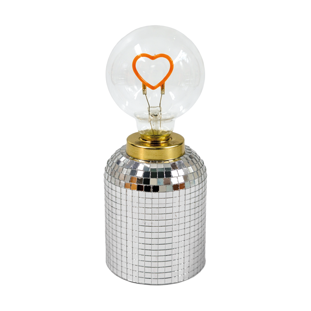 Déco LED disco cœur à piles D8,3 H20cm