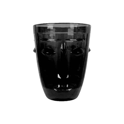 Verre gobelet visage noir