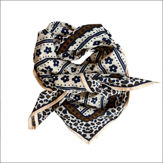 Foulard léopard - Mon grand indispensable flower brown