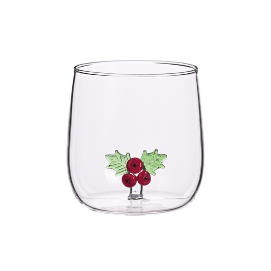 Verre gobelet 3D houx D8,8 H8,9cm