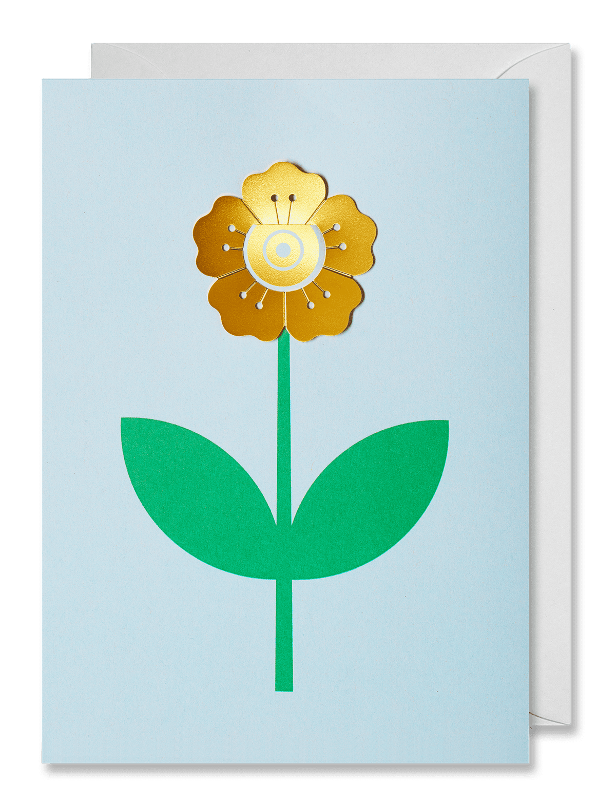 Carte de vœux avec clip doré en forme de fleur