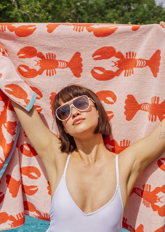 Serviettes en coton biologique Homards