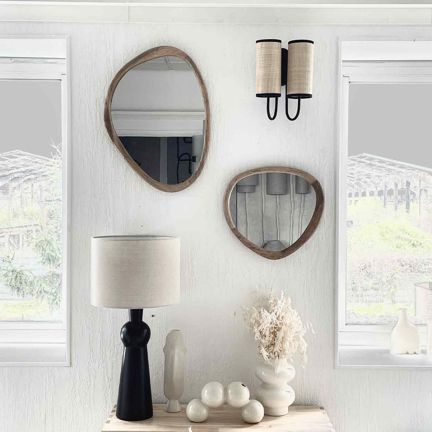 Vase ceramic Double blanc D15 H20,2cm