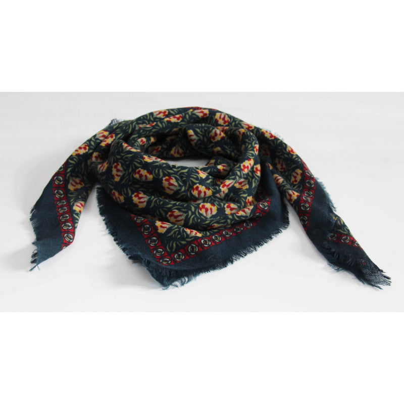 Carré Laine Poème Marine Navy