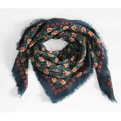 Carré Laine Poème Marine Navy