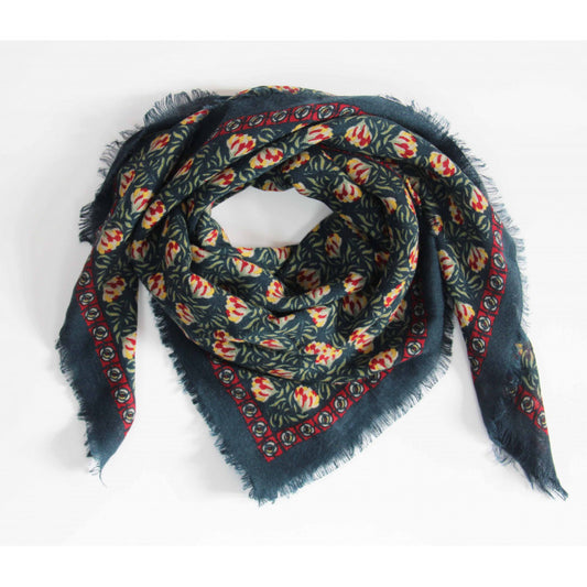 Carré Laine Poème Marine Navy