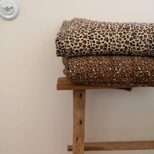 Couverture léopard brown/ fleurs