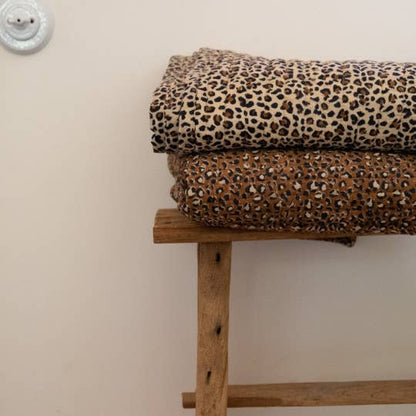 Couverture léopard brown/ fleurs